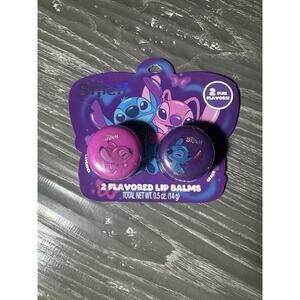 New Disney Stitch 2 Flavored Lip Balm Set Lavender Grape Kids Lilo Chapstick
